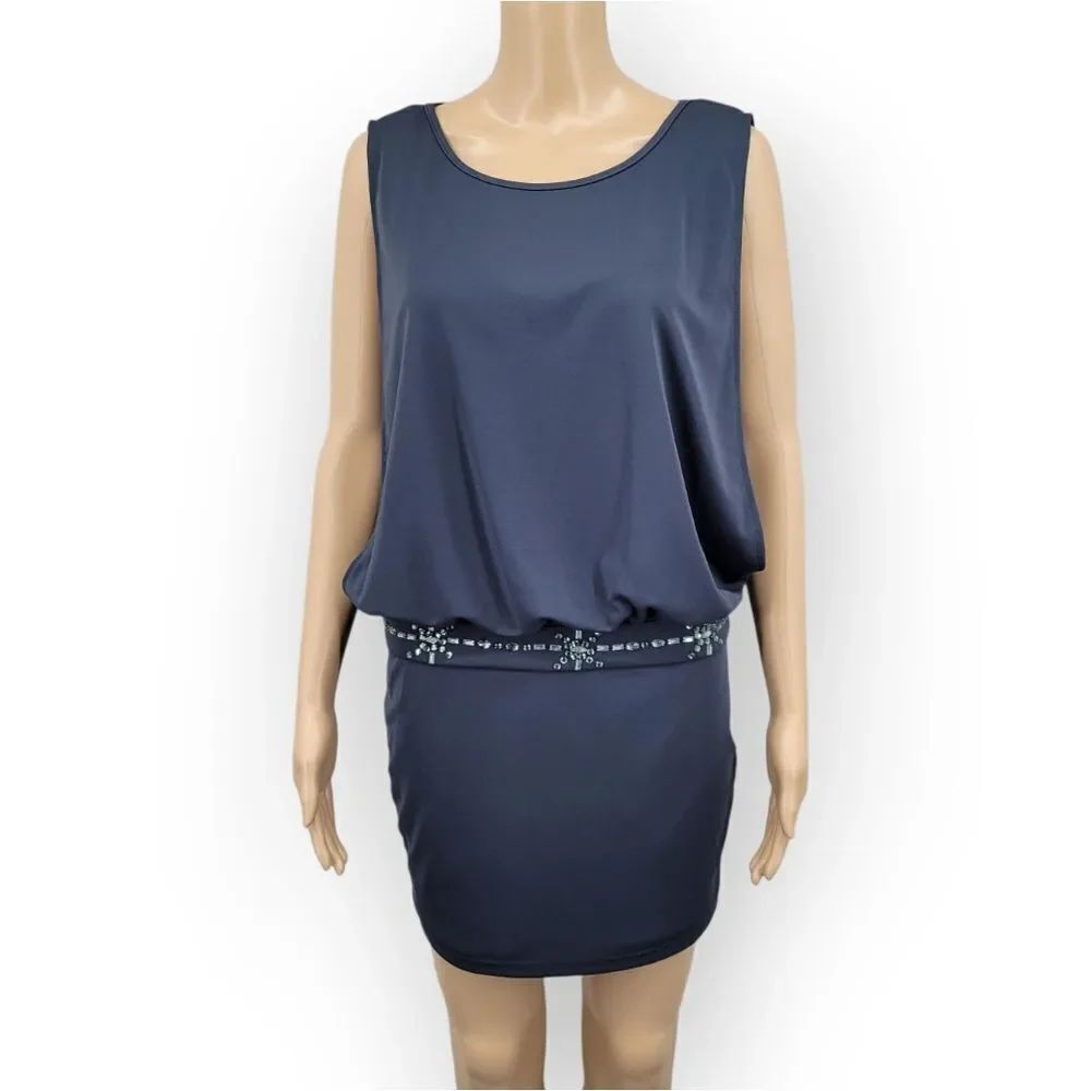 Moon Collection Mini Dress Open Back Rhinestone Embellished Waist